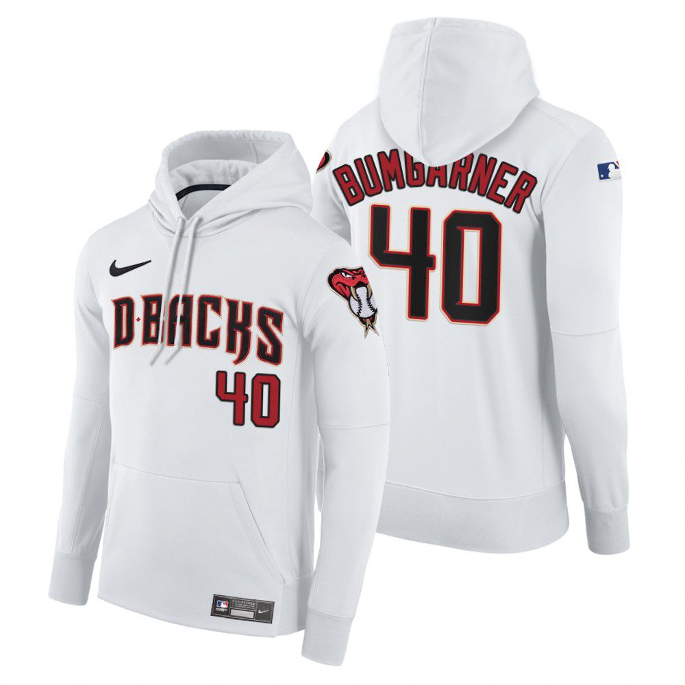 Men Arizona Diamondback #40 Bumgarner white home hoodie 2021 MLB Nike Jerseys->colorado rockies->MLB Jersey